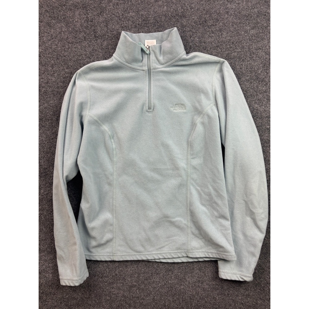 The North‎ Face Fleece Pullover Womens Small Blue TKA 100 Quarter Zip Mock Neck